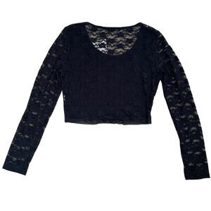 NWT - Lace Black Crop Top long sleeve - Nookie M